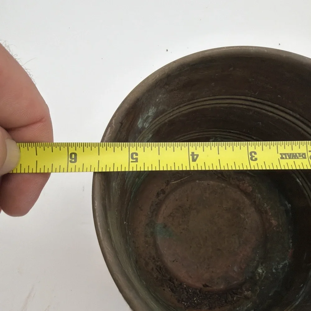 rustic vintage copper or brass planter